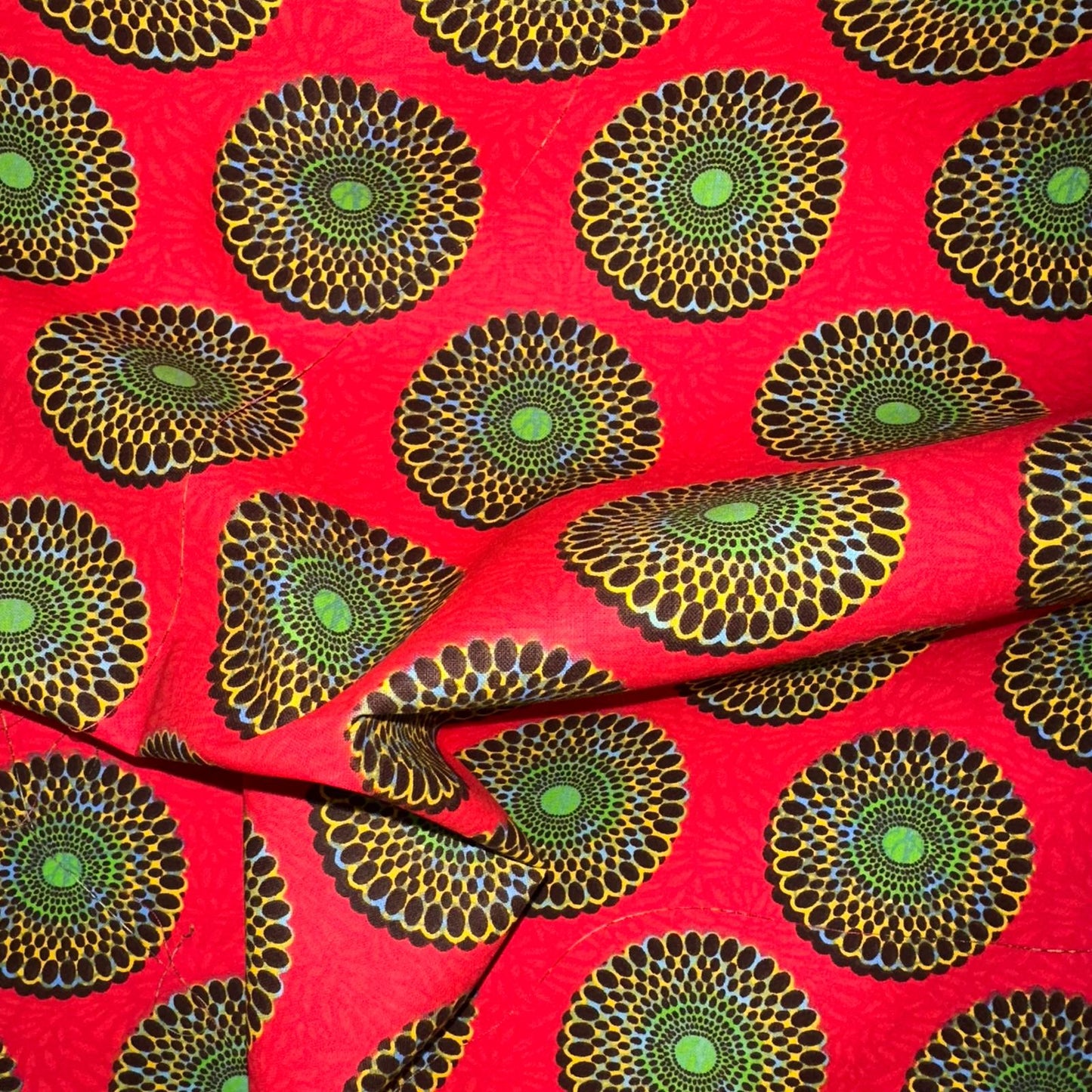 COTON IMPRIME Graphique effet WAX Rouge