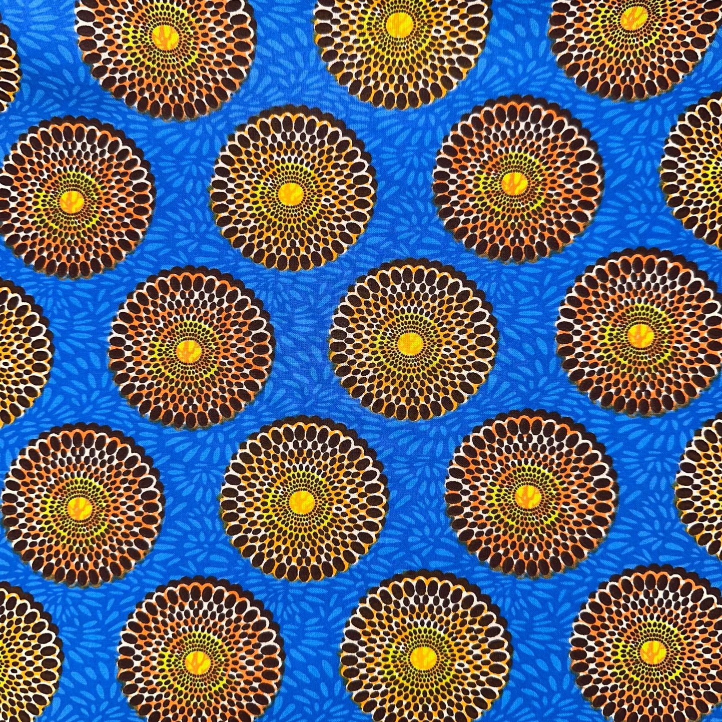 COTON IMPRIME Graphique effet WAX Bleu