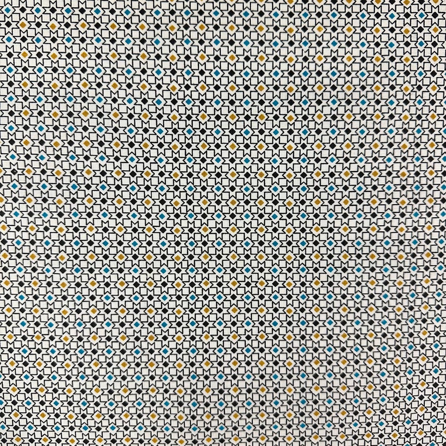 COTON IMPRIME Graphique  petits motifs Bleu