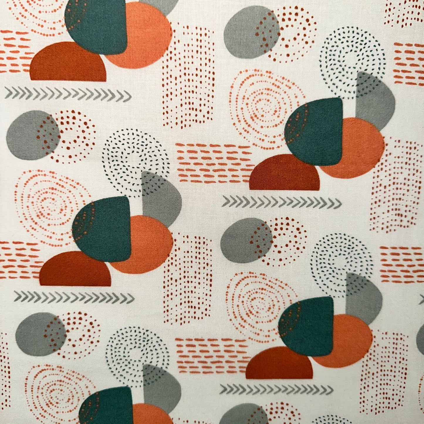 COTON IMPRIME Graphique grand motif Terracotta