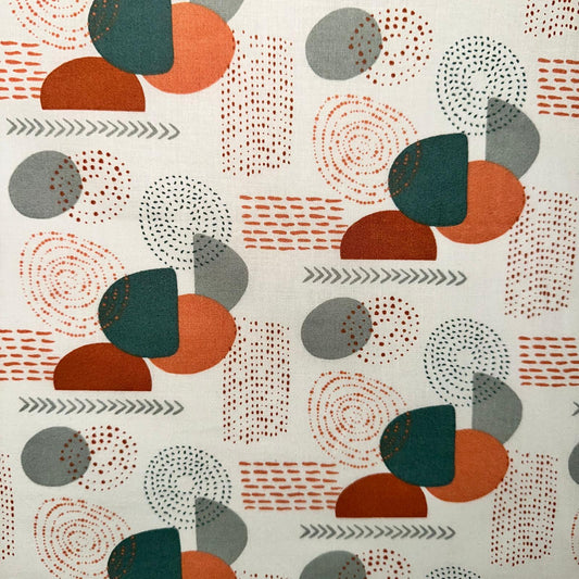 COTON IMPRIME Graphique grand motif Terracotta