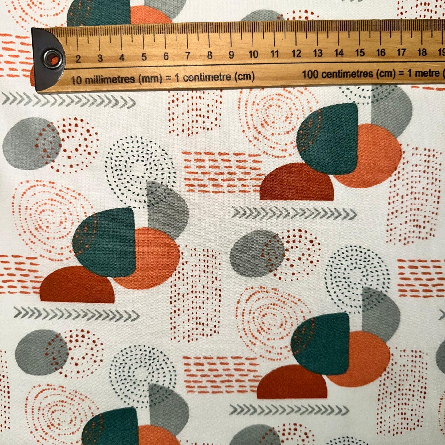 COTON IMPRIME Graphique grand motif Terracotta