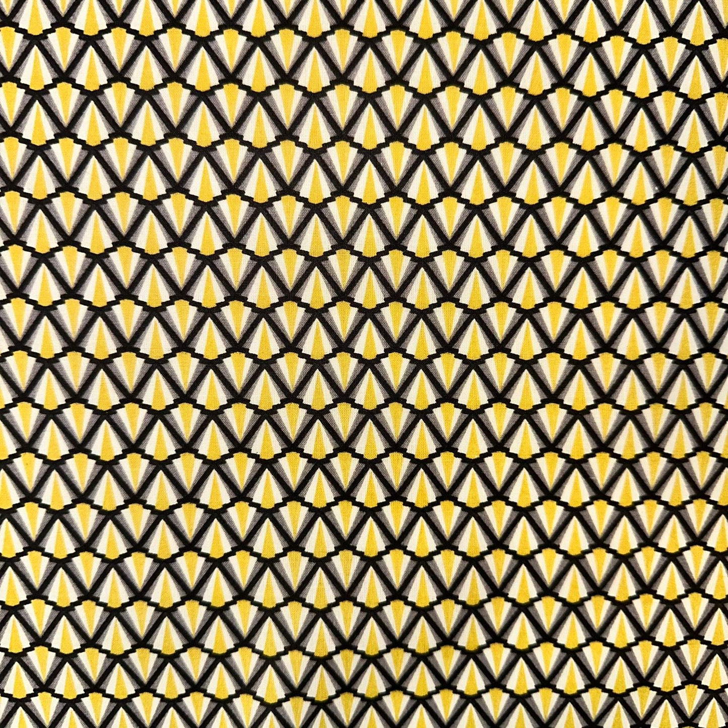 COTON IMPRIME Graphique  Noir et Moutarde