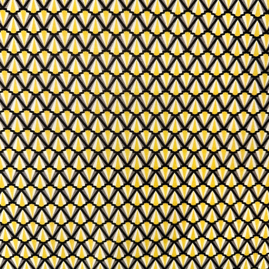 COTON IMPRIME Graphique  Noir et Moutarde