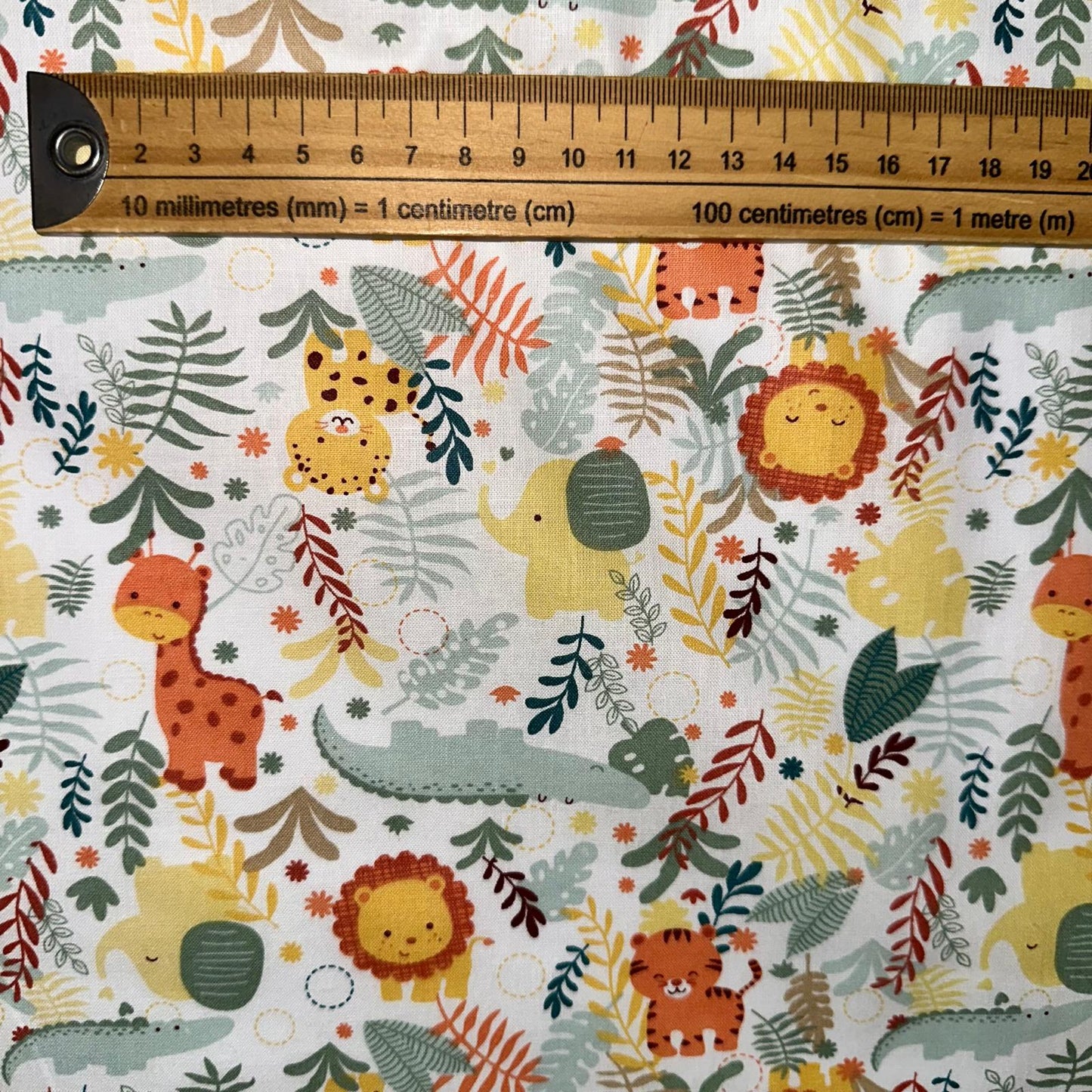 COTON IMPRIME Animaux de la jungle