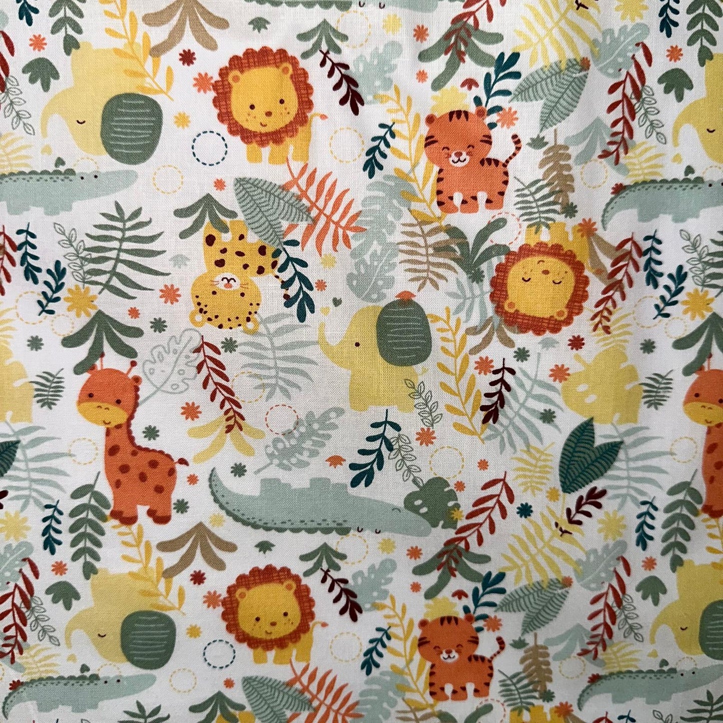 COTON IMPRIME Animaux de la jungle