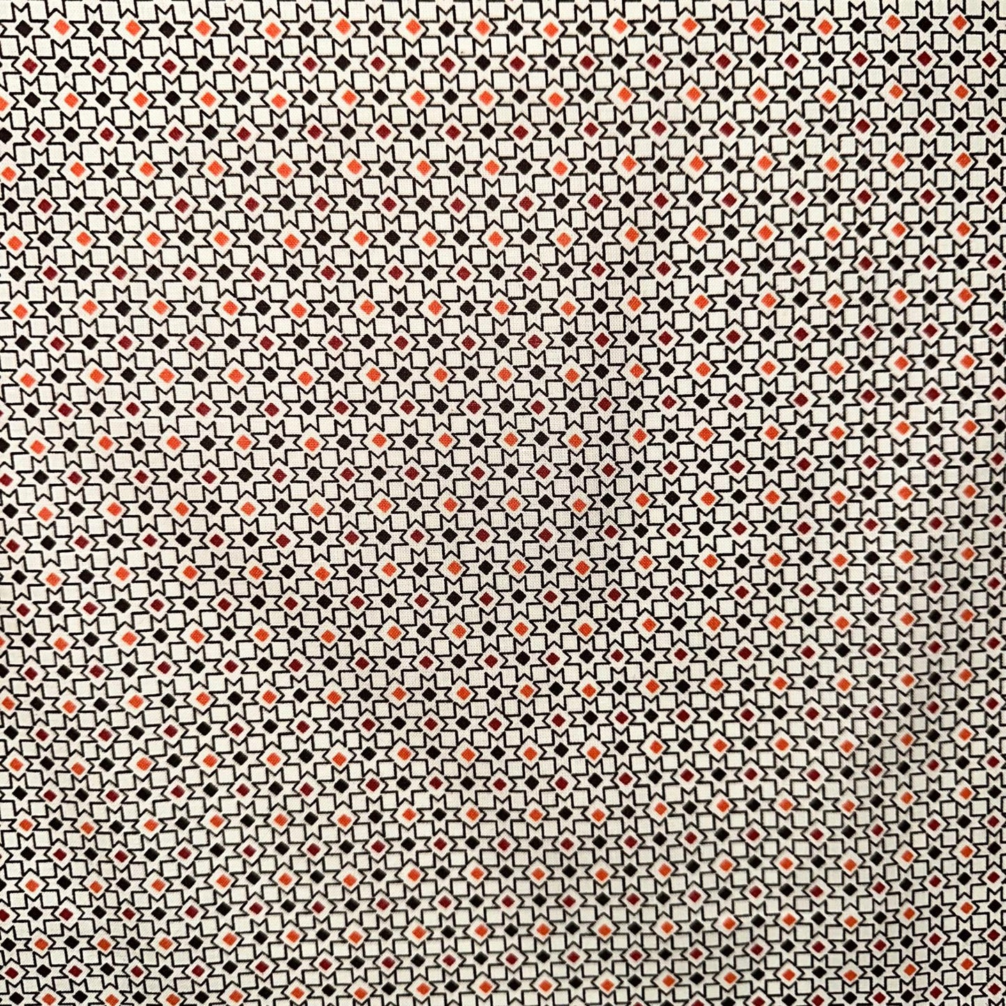 COTON IMPRIME Graphique  petits motifs Terracotta