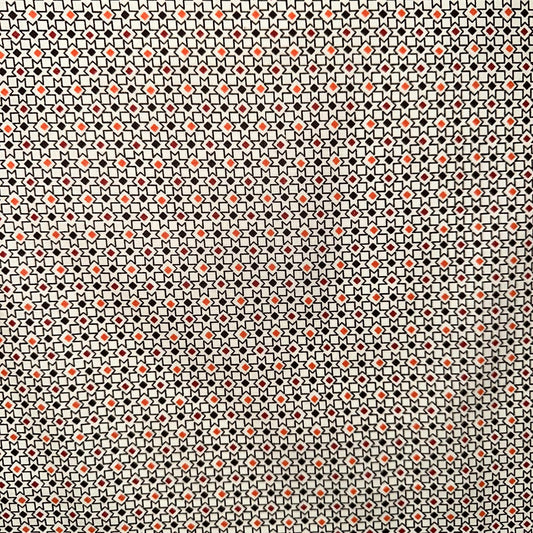 COTON IMPRIME Graphique  petits motifs Terracotta