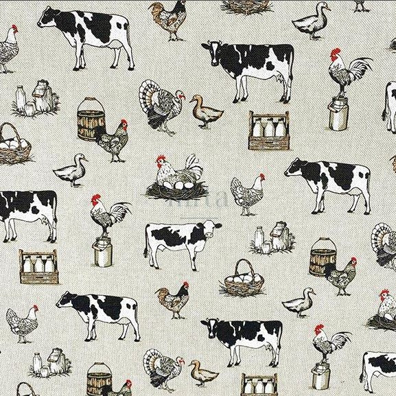 TOILE FOND LIN IMPRIME Campagne