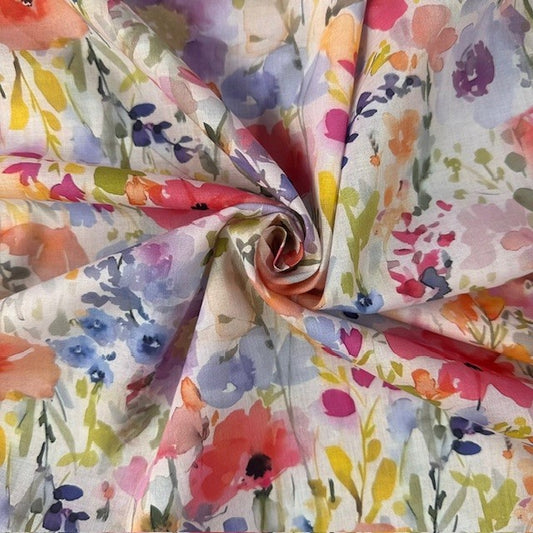 VOILE DE COTON IMPRIME Fleurs