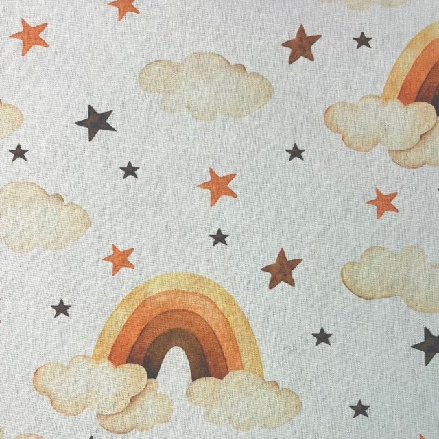 COTON IMPRIME Arc en ciel couleur naturel