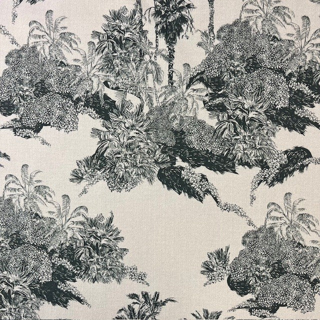 TOILE DECO IMPRIME Tropical Vert fond Naturel