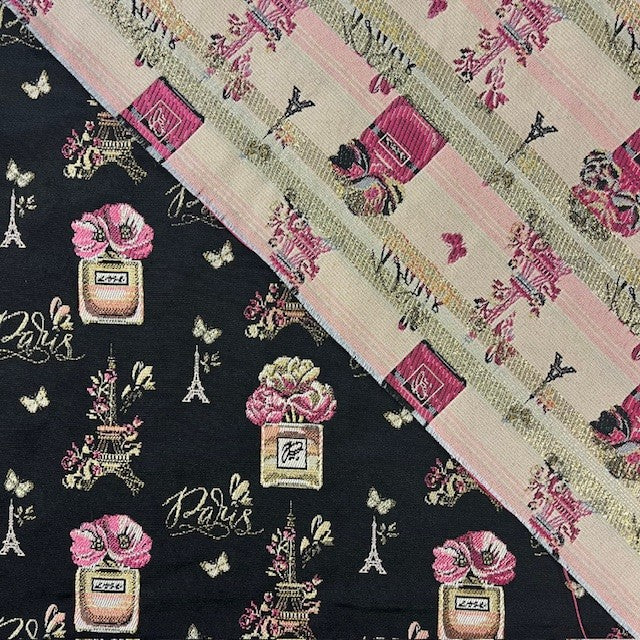 JACQUARD DECO IMPRIME Parfums fond Noir