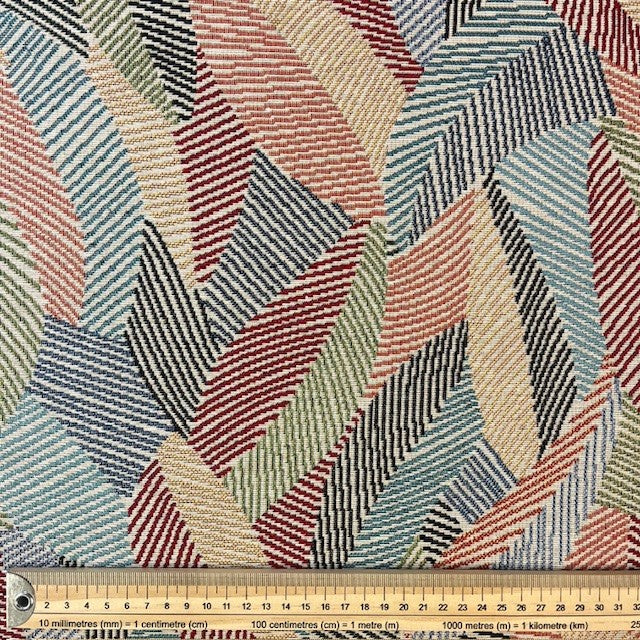 JACQUARD DECO IMPRIME Feuillages Abstrait Multi couleurs