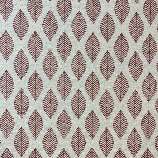 JACQUARD DECO IMPRIME Feuilles Abstraites Bordeaux