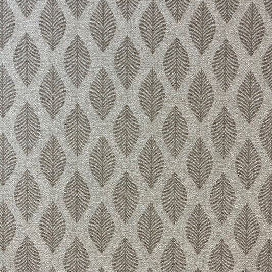 JACQUARD DECO IMPRIME Feuilles Abstraites Marron