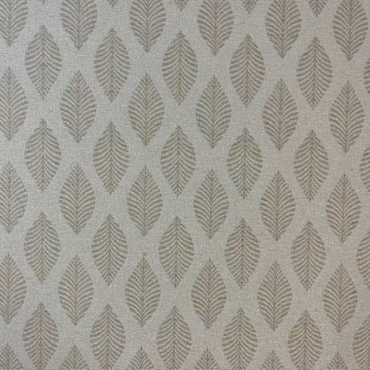 JACQUARD DECO IMPRIME Feuilles Abstraites Beige