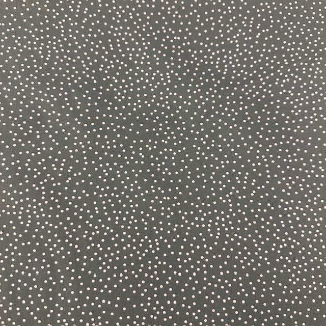 COTON IMPRIME Pois Blanc fond Kaki